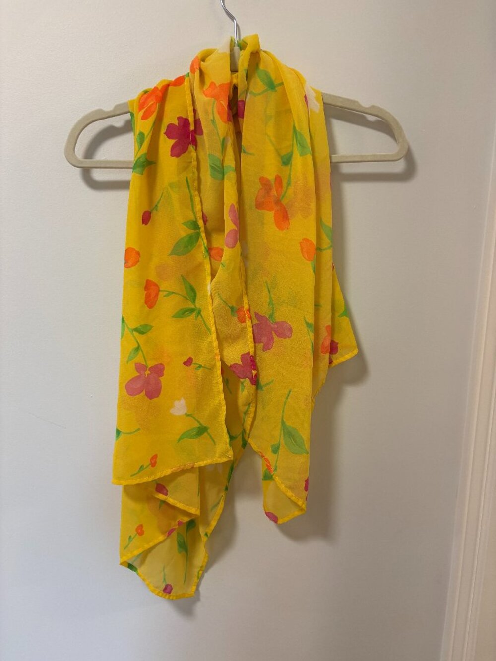 Anne Cole Collection Scarf Yellow Floral Spring Dopamine Dressing